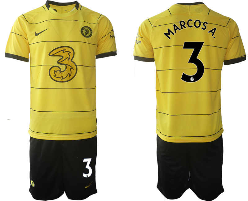 Men 2021-2022 Club Chelsea away yellow #3 Soccer Jersey
